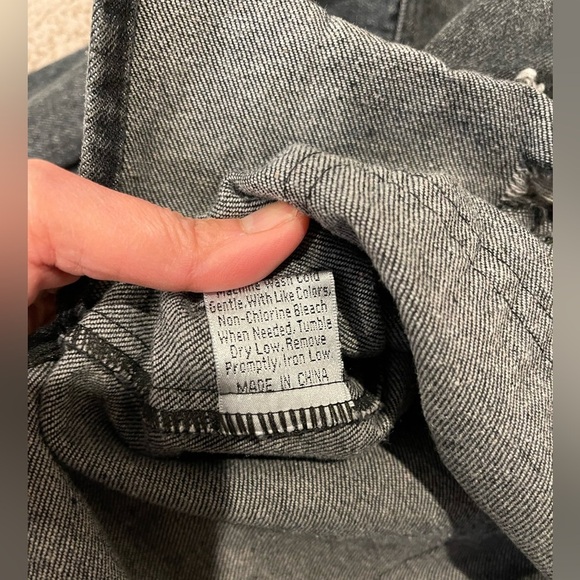 FBYDLL Drop Shoulder Ripped Denim Distresses Jacket Retro Y2k - Picture 9 of 10